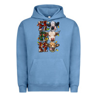 Pigment Pebble Blue hohoho cows Urban Hoodie - RanaPortraitStore