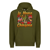 Army Green La Mama mas Chingona Premium Hoodie - texasbilliewilder