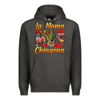 Charcoal Heather La Mama mas Chingona Premium Hoodie - texasbilliewilder