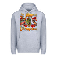 Heather Grey La Mama mas Chingona Premium Hoodie - texasbilliewilder