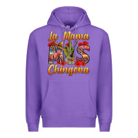 Purple La Mama mas Chingona Premium Hoodie - texasbilliewilder
