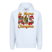 White La Mama mas Chingona Premium Hoodie - texasbilliewilder