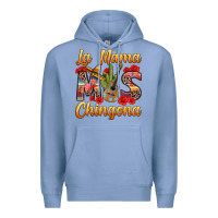 Colony Blue La Mama mas Chingona Premium Hoodie - texasbilliewilder