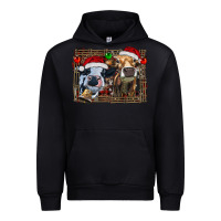 Black christmas heifers with leopard and cowhide background Urban Hoodie - RanaPortraitStore