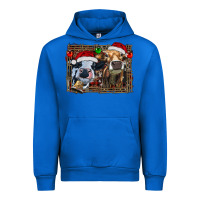 Christmas Heifers With Leopard And Cowhide Background Urban Hoodie | Teevron