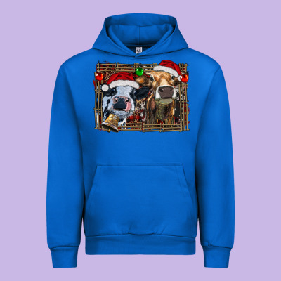 Christmas Heifers With Leopard And Cowhide Background Urban Hoodie Designed By Ranaportraitstore