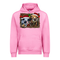 Fuchsia Pink christmas heifers with leopard and cowhide background Urban Hoodie - RanaPortraitStore