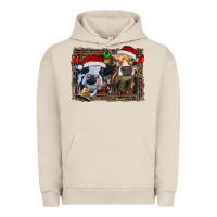 Pigment French Oak christmas heifers with leopard and cowhide background Urban Hoodie - RanaPortraitStore
