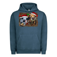 Pigment Midnight Navy christmas heifers with leopard and cowhide background Urban Hoodie - RanaPortraitStore