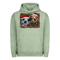Pigment Oil Green christmas heifers with leopard and cowhide background Urban Hoodie - RanaPortraitStore