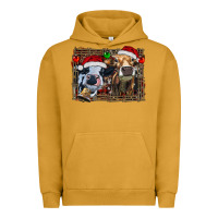 Pigment Peanut Butter christmas heifers with leopard and cowhide background Urban Hoodie - RanaPortraitStore