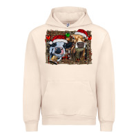 Sandshell christmas heifers with leopard and cowhide background Urban Hoodie - RanaPortraitStore