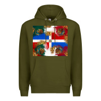 Army Green Mexican and Dominican Republic Premium Hoodie - texasbilliewilder