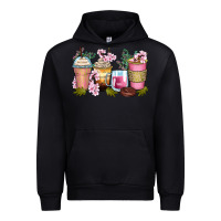 Black flowers coffee cups Urban Hoodie - Zillion Design Studio