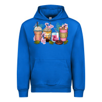 Cobalt flowers coffee cups Urban Hoodie - Zillion Design Studio