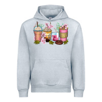 Heather Grey flowers coffee cups Urban Hoodie - Zillion Design Studio