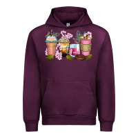 Mauve Wine flowers coffee cups Urban Hoodie - Zillion Design Studio