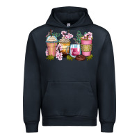 Navy flowers coffee cups Urban Hoodie - Zillion Design Studio