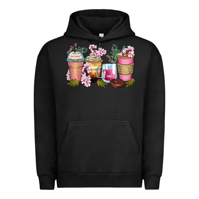 Flowers Coffee Cups Urban Hoodie by Zillion Design Studio | Teevron