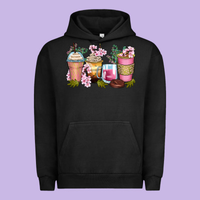 Flowers Coffee Cups Urban Hoodie Designed By Zillion Design Studio