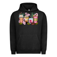 Pigment Black flowers coffee cups Urban Hoodie - Zillion Design Studio