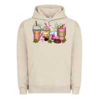 Pigment French Oak flowers coffee cups Urban Hoodie - Zillion Design Studio