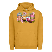 Pigment Peanut Butter flowers coffee cups Urban Hoodie - Zillion Design Studio