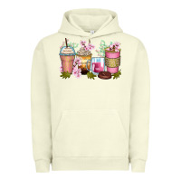 Pigment Pistachio flowers coffee cups Urban Hoodie - Zillion Design Studio
