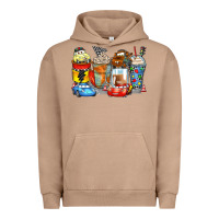 Pigment Burro cartoon characters coffee cups Urban Hoodie - Zillion Design Studio