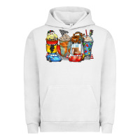 Pigment Lunar Rock cartoon characters coffee cups Urban Hoodie - Zillion Design Studio