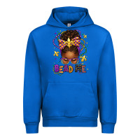 Cobalt bead me mardi gras afro messy bun Urban Hoodie - texasbilliewilder