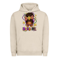 Pigment French Oak bead me mardi gras afro messy bun Urban Hoodie - texasbilliewilder