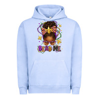 Pigment Grape Ice bead me mardi gras afro messy bun Urban Hoodie - texasbilliewilder