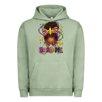 Pigment Oil Green bead me mardi gras afro messy bun Urban Hoodie - texasbilliewilder