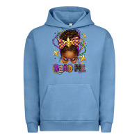 Pigment Pebble Blue bead me mardi gras afro messy bun Urban Hoodie - texasbilliewilder