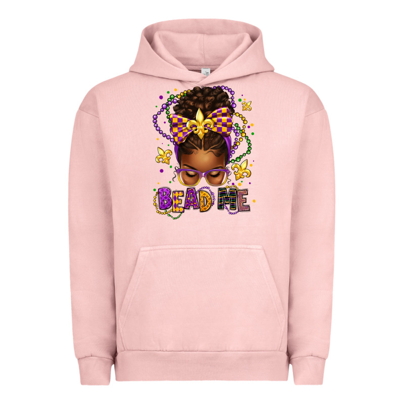 Bead Me Mardi Gras Afro Messy Bun Urban Hoodie by texasbilliewilder | Teevron