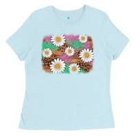 Baby Blue easter daisy background Ladies Tee - Artiststas