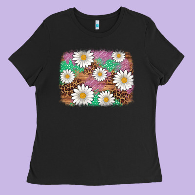 Easter Daisy Background Ladies Tee Designed By Artiststas