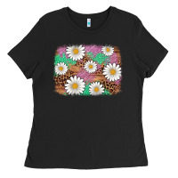 Black easter daisy background Ladies Tee - Artiststas