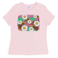 Bubblegum Pink easter daisy background Ladies Tee - Artiststas