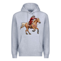 Heather Grey christmas cowgirl Premium Hoodie - RanaPortraitStore