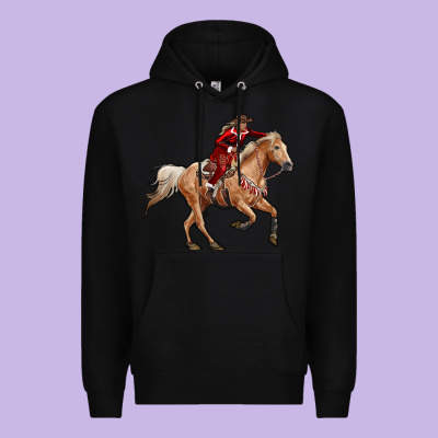 Christmas Cowgirl Premium Hoodie Designed By Ranaportraitstore