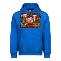 Cobalt merry christmas farm animals Urban Hoodie - RanaPortraitStore