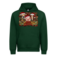Forest Green merry christmas farm animals Urban Hoodie - RanaPortraitStore