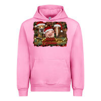 Fuchsia Pink merry christmas farm animals Urban Hoodie - RanaPortraitStore