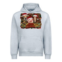 Heather Grey merry christmas farm animals Urban Hoodie - RanaPortraitStore