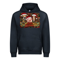 Navy merry christmas farm animals Urban Hoodie - RanaPortraitStore