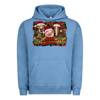 Pigment Pebble Blue merry christmas farm animals Urban Hoodie - RanaPortraitStore