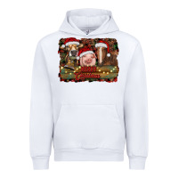 White merry christmas farm animals Urban Hoodie - RanaPortraitStore