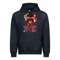 Navy cupid's favorite postal worker afro messy bun Urban Hoodie - texasbilliewilder